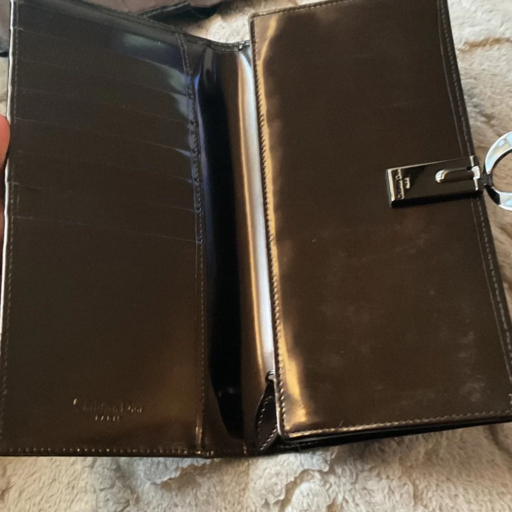 Dior Black Leather Clutch and CD-Logo Bifold Wallet